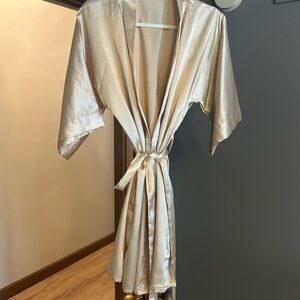 Elegant Cream Satin Robe